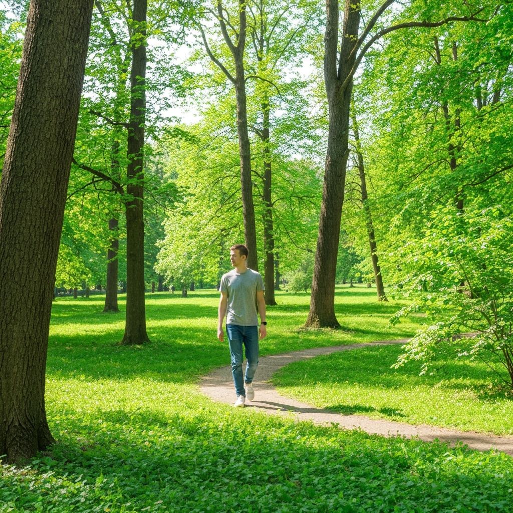 Spaziergang im Park bei Tageslicht